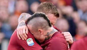 Daniele De Rossi e Radja Nainggolan - Foto Lapresse - Dotsport.it