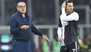 Sarri e Cristiano Ronaldo