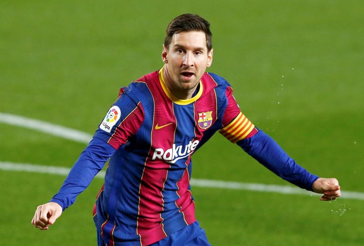 Lionel Messi festeggia una rete segnata con il Barcellona - Foto ANSA - Dotsport.it