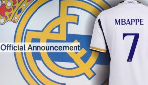 Mbappè con la maglia del Real Madrid - Foto ANSA + Sito ufficiale del club - Dotsport.it