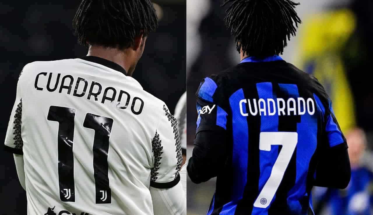 Juan Cuadrado con la maglia dell'Inter e della Juventus - Foto Lapresse - Dotsport.it
