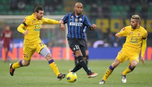 Maicon in campo con la maglia dell'Inter - Foto Lapresse - Dotsport.it