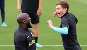 Romelu Lukaku e Barella in allenamento - Foto ANSA - Dotsport.it