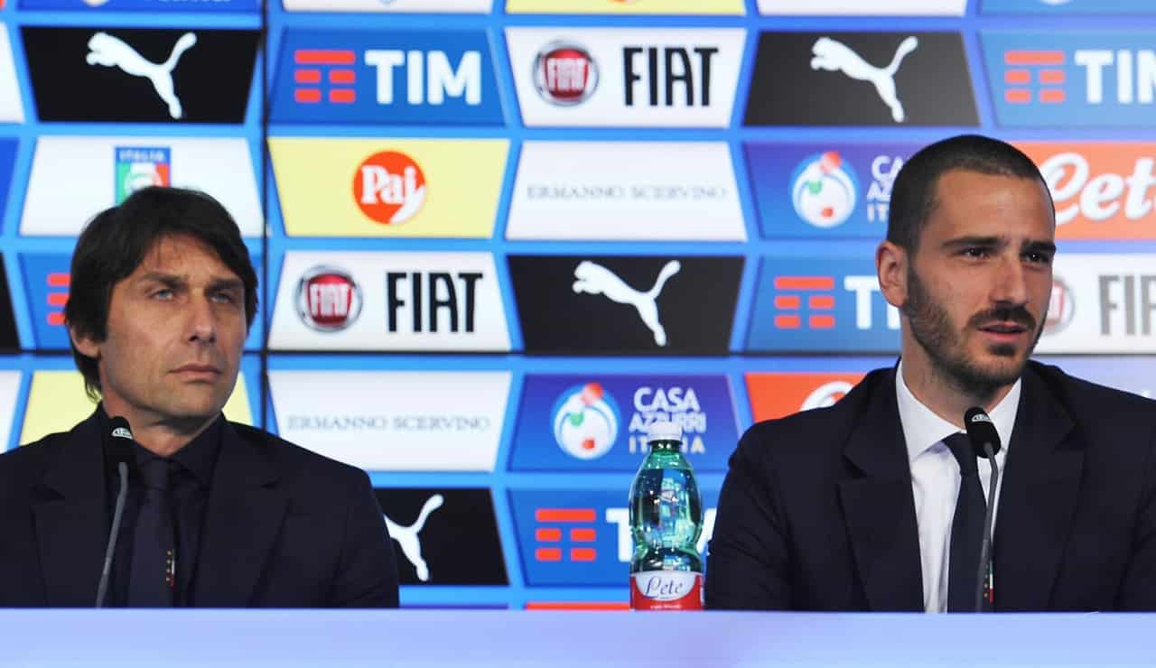 Antonio Conte e Leonardo Bonucci - Foto Lapresse - Dotsport.it