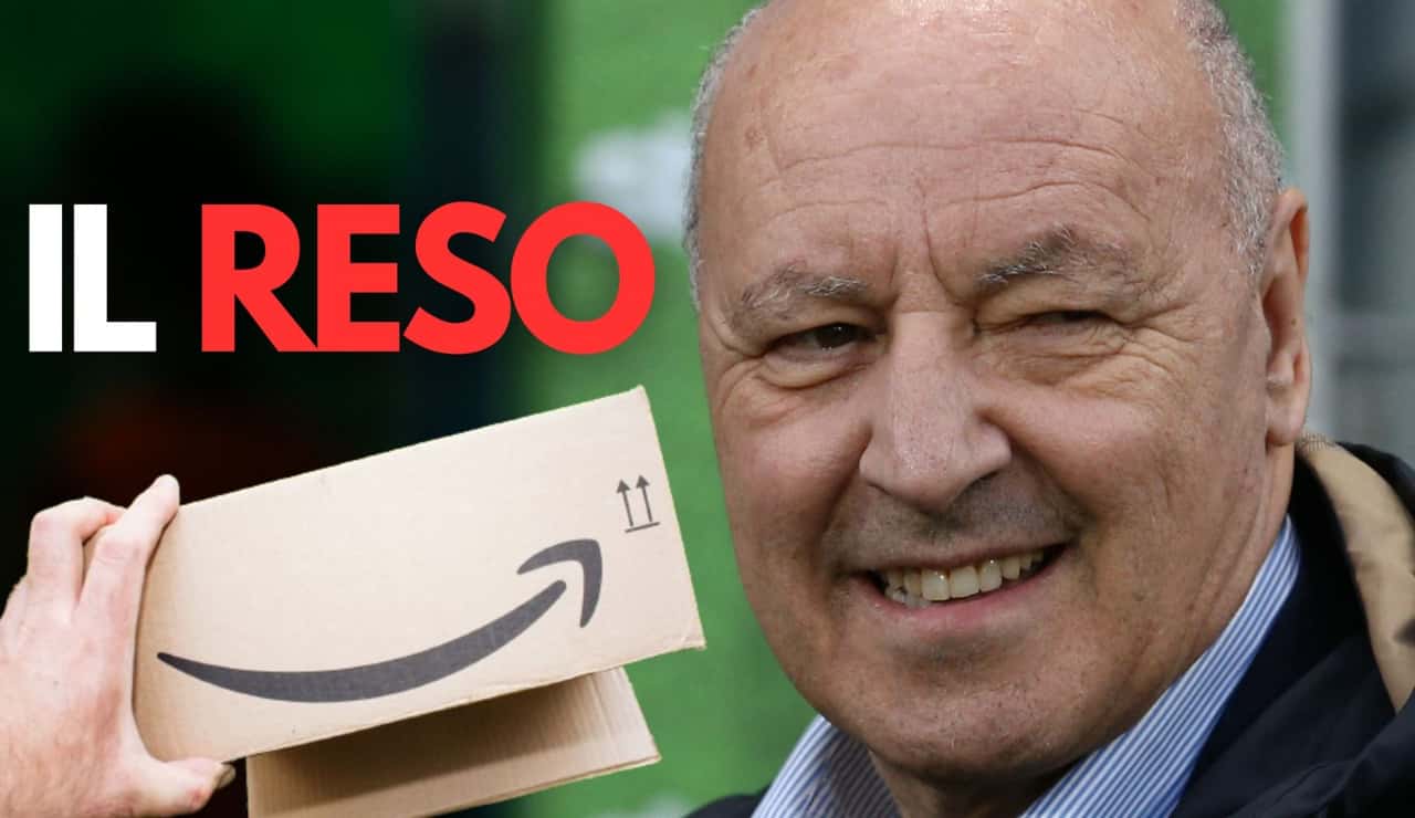 Beppe Marotta e il logo di Amazon - Foto Lapresse + Depositphotos - Dotsport.it