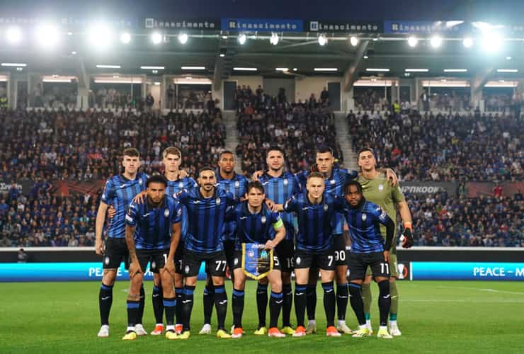 L'Atalanta prima dell'inizio della semifinale di ritorno di Europa League - Foto Lapresse - Dotsport.it