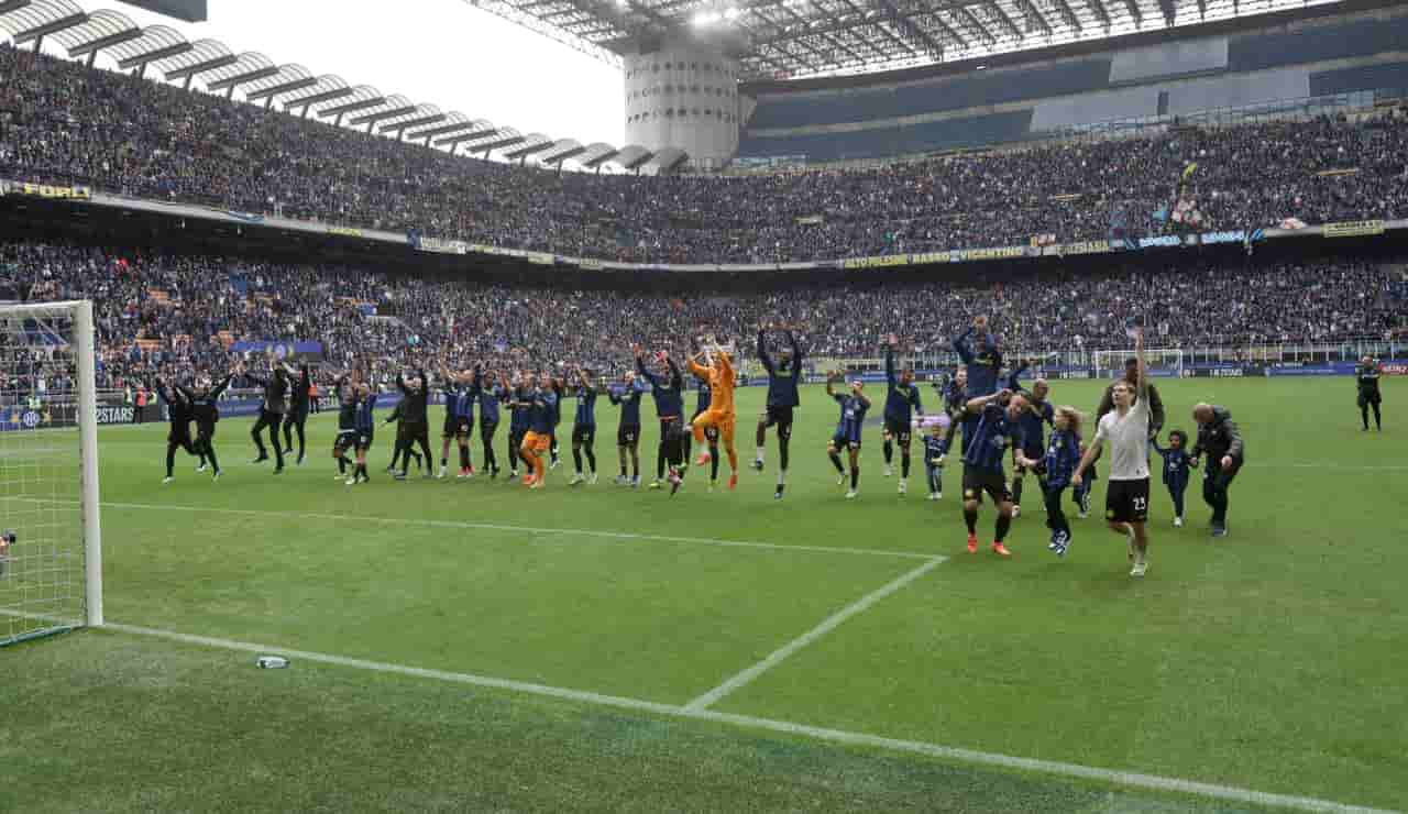 L'Inter festeggia alla fine di una partita - Foto ANSA - Dotsport.it