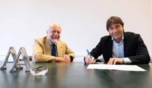 Aurelio De Laurentiis e Antonio Conte - Foto ANSA - Dotsport.it