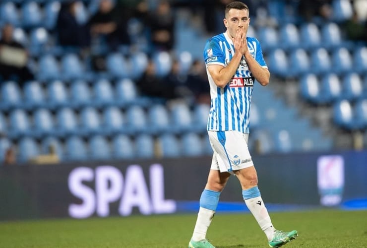 Marco Bertini in campo con la maglia della Spal - Foto dal profilo Instagram del giocatore - Dotsport.it