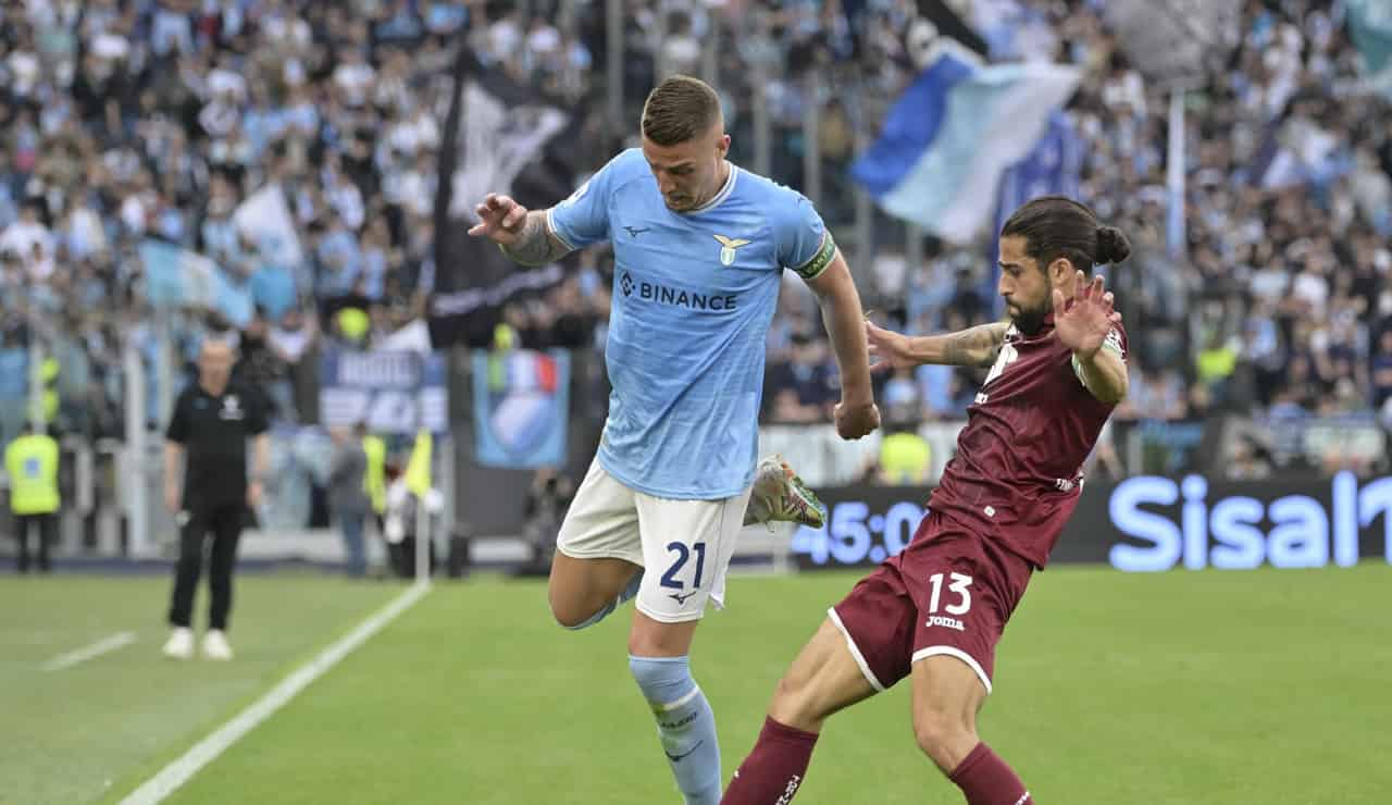 Milinkovic Savic con la maglia della Lazio - Foto Lapresse - Dotsport.it