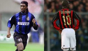 Clarence Seedorf in campo con la maglia dell'Inter e del Milan - Foto Lapresse - Dotsport.it