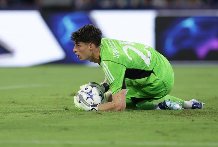 Kepa in campo con la maglia del Real Madrid - Foto Lapresse - Dotsport.it