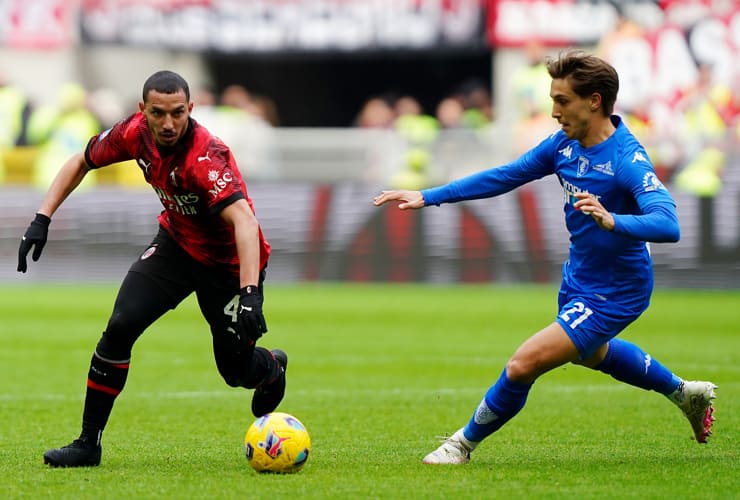 Ismael Bennacer in campo con la maglia del Milan - Foto Lapresse - Dotsport.it